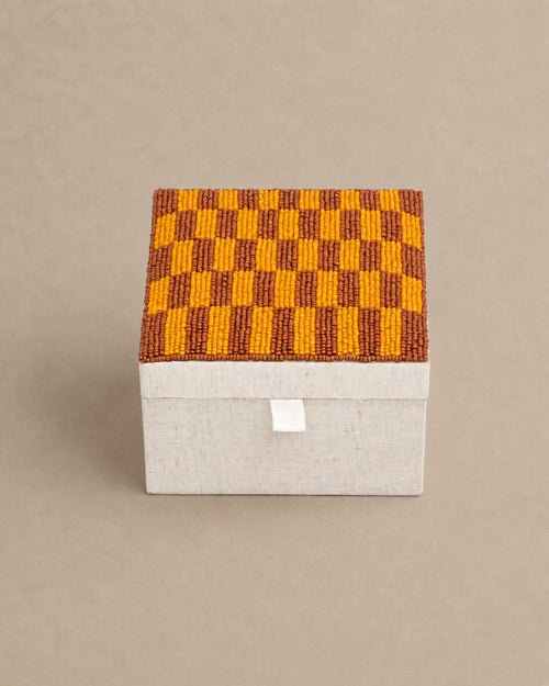 Boîte à bijoux et souvenirs perlée multicolore - | Maison Baan