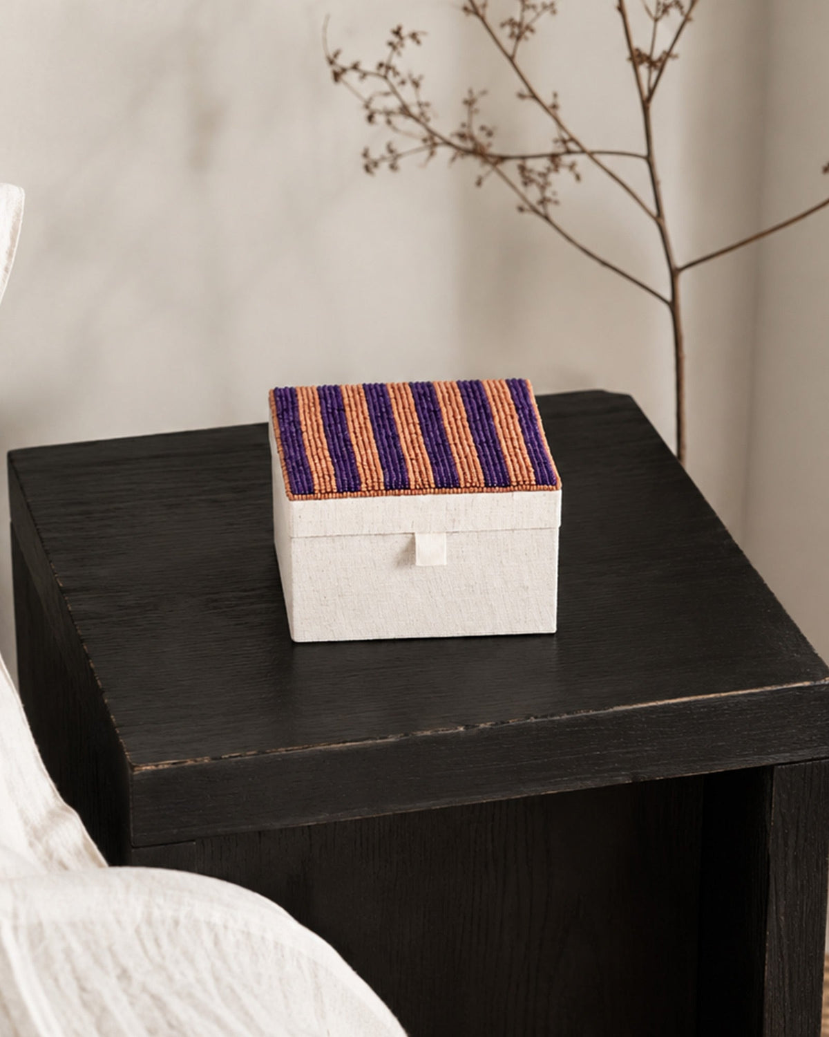 Boîte à bijoux et souvenirs perlée multicolore - | Maison Baan