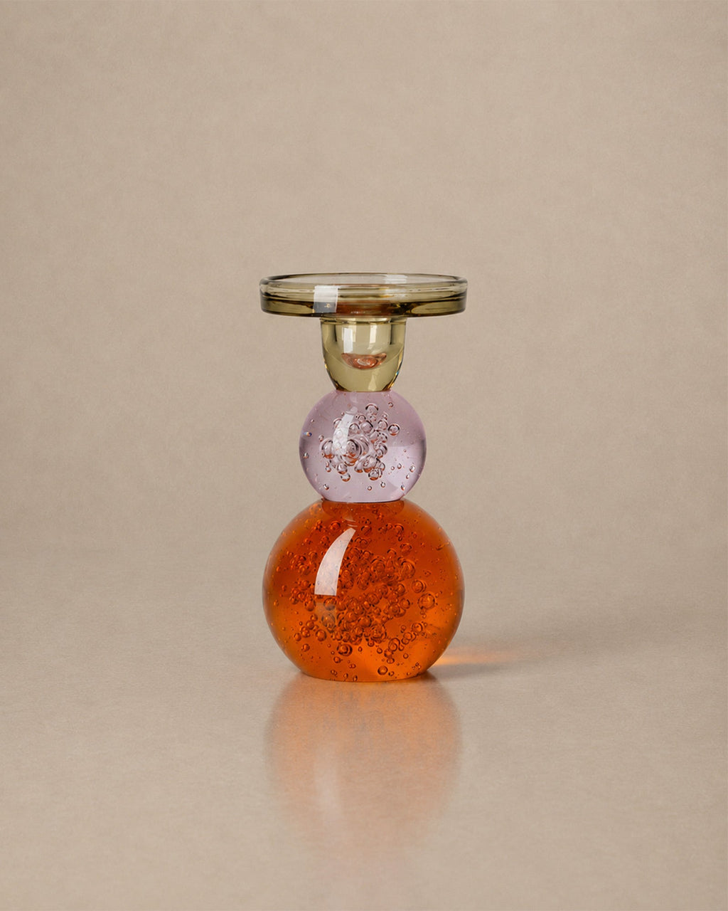 Bougeoir coloré Bubble en verre - | Maison Baan