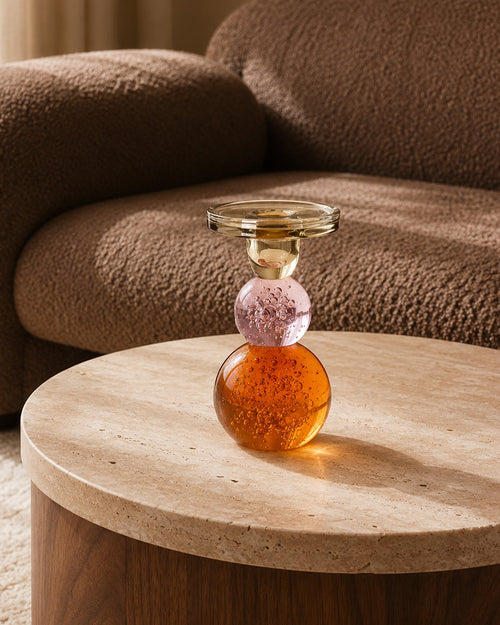 Bougeoir coloré Bubble en verre - | Maison Baan