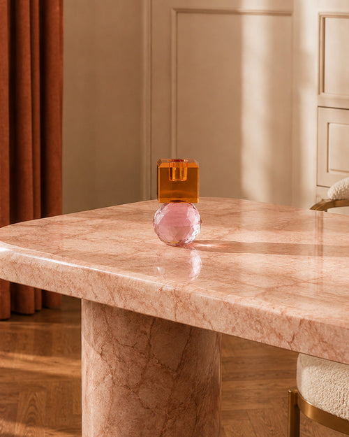 Bougeoir Rose & Orange en Verre - | Maison Baan