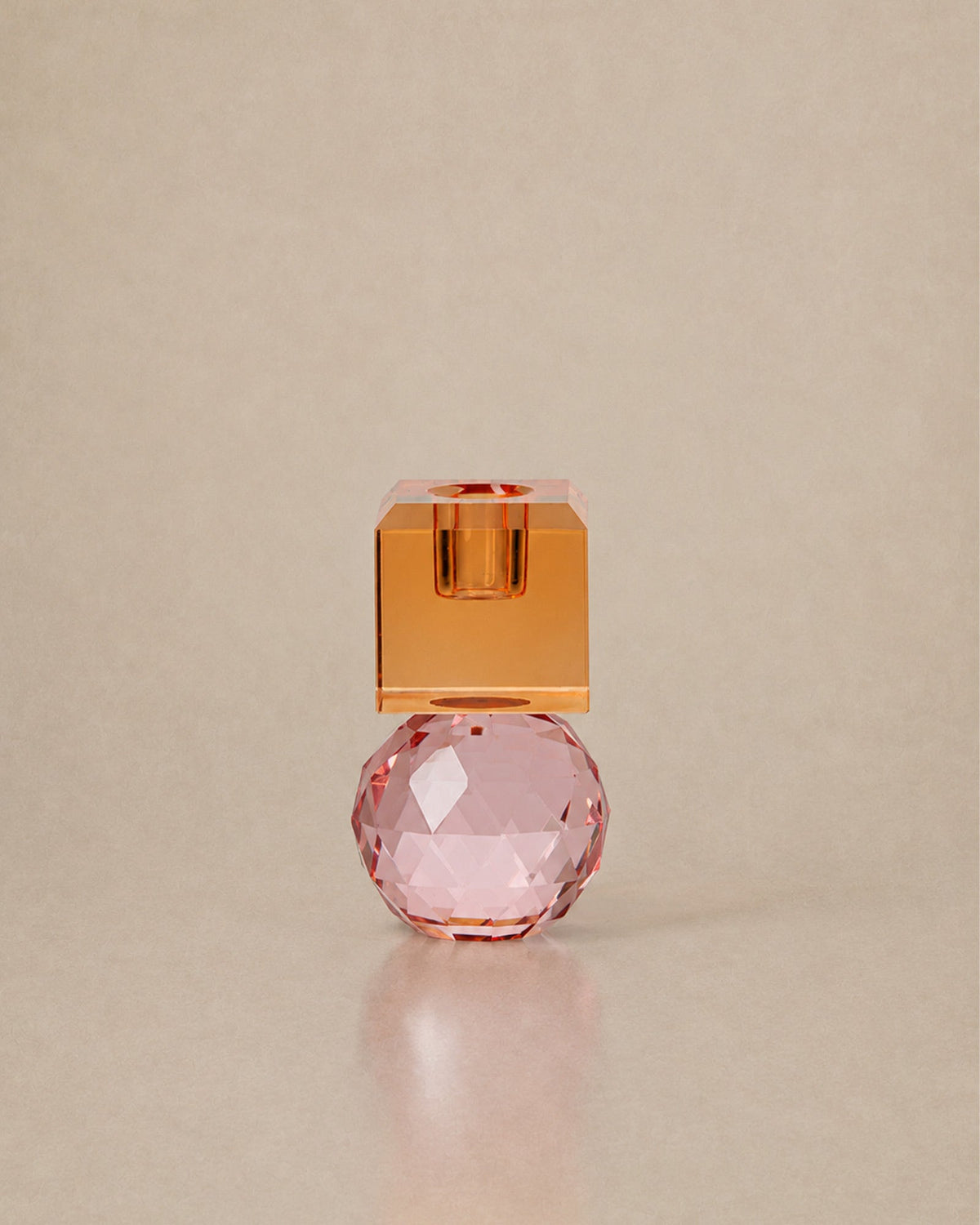 Bougeoir Rose & Orange en Verre - | Maison Baan