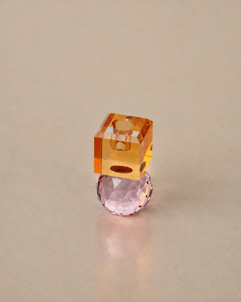 Bougeoir Rose & Orange en Verre - | Maison Baan