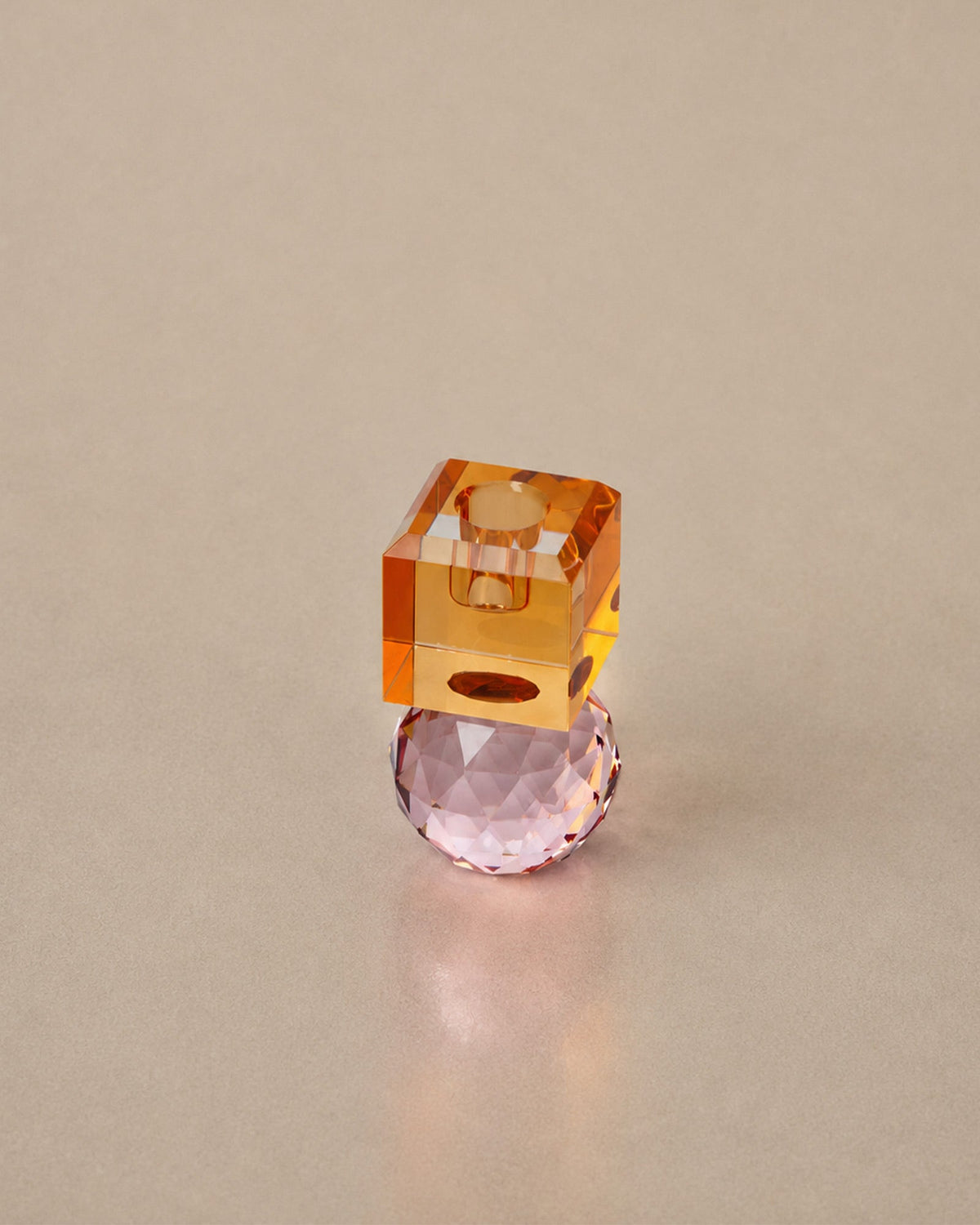 Bougeoir Rose & Orange en Verre - | Maison Baan