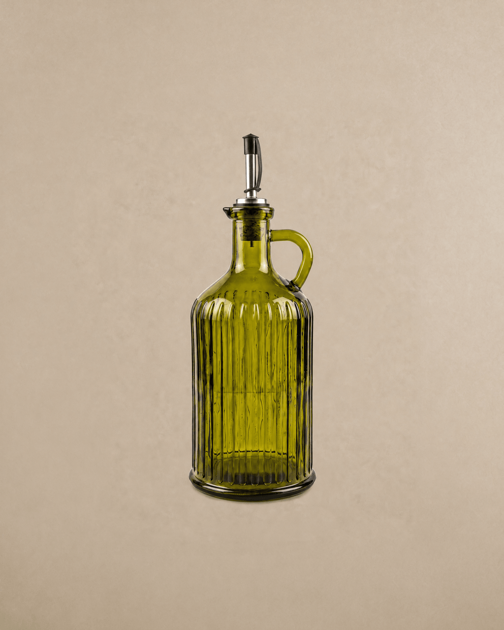 Bouteille à huile en verre recyclé – Vert olive - | Maison Baan