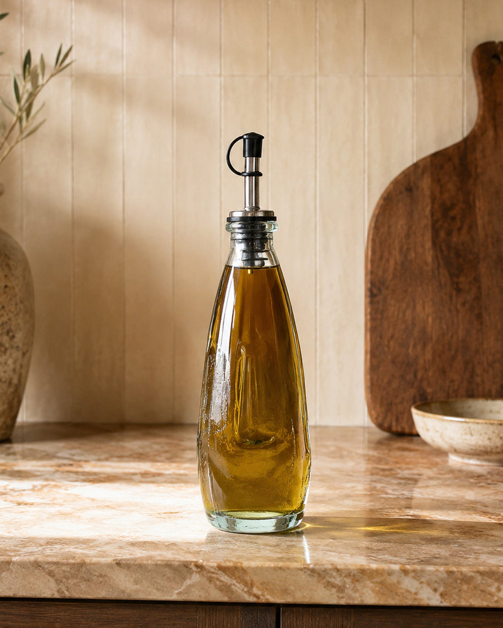 Bouteille Huile d'Olive en verre recyclé - | Maison Baan