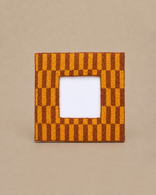 Cadre photo carré en perle à motifs graphiques - 13 x 18 cm - | Maison Baan