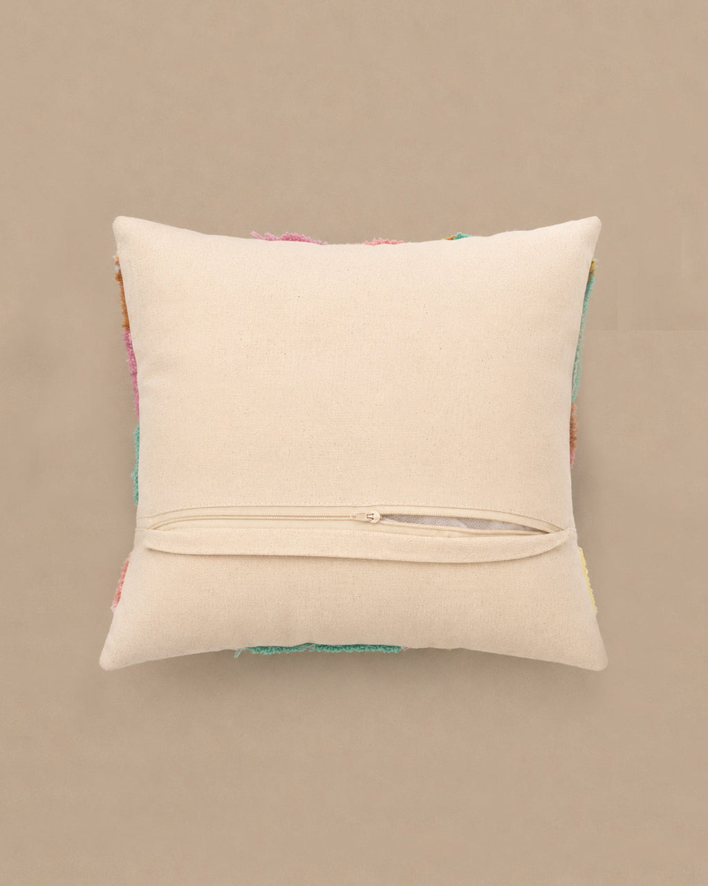 Coussin Carré Coton Brodé Floral Rétro Multicolore 45x45 cm - | Maison Baan