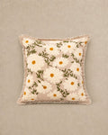 Coussin Carré Coton Brodé Marguerites 45x45 cm - | Maison Baan
