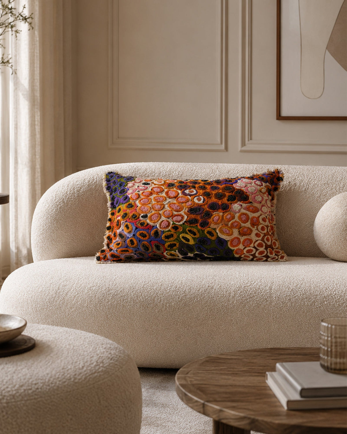 Coussin Multicolore Coton Design Abstrait 40x60 cm Rectangle - | Maison Baan