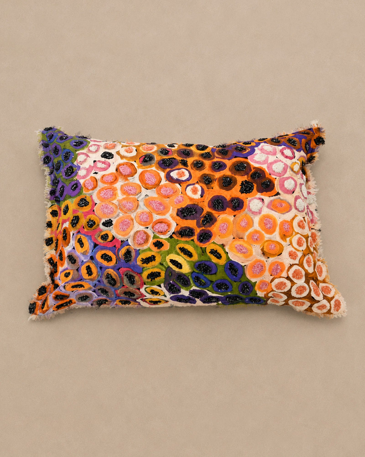 Coussin Multicolore Coton Design Abstrait 40x60 cm Rectangle - | Maison Baan