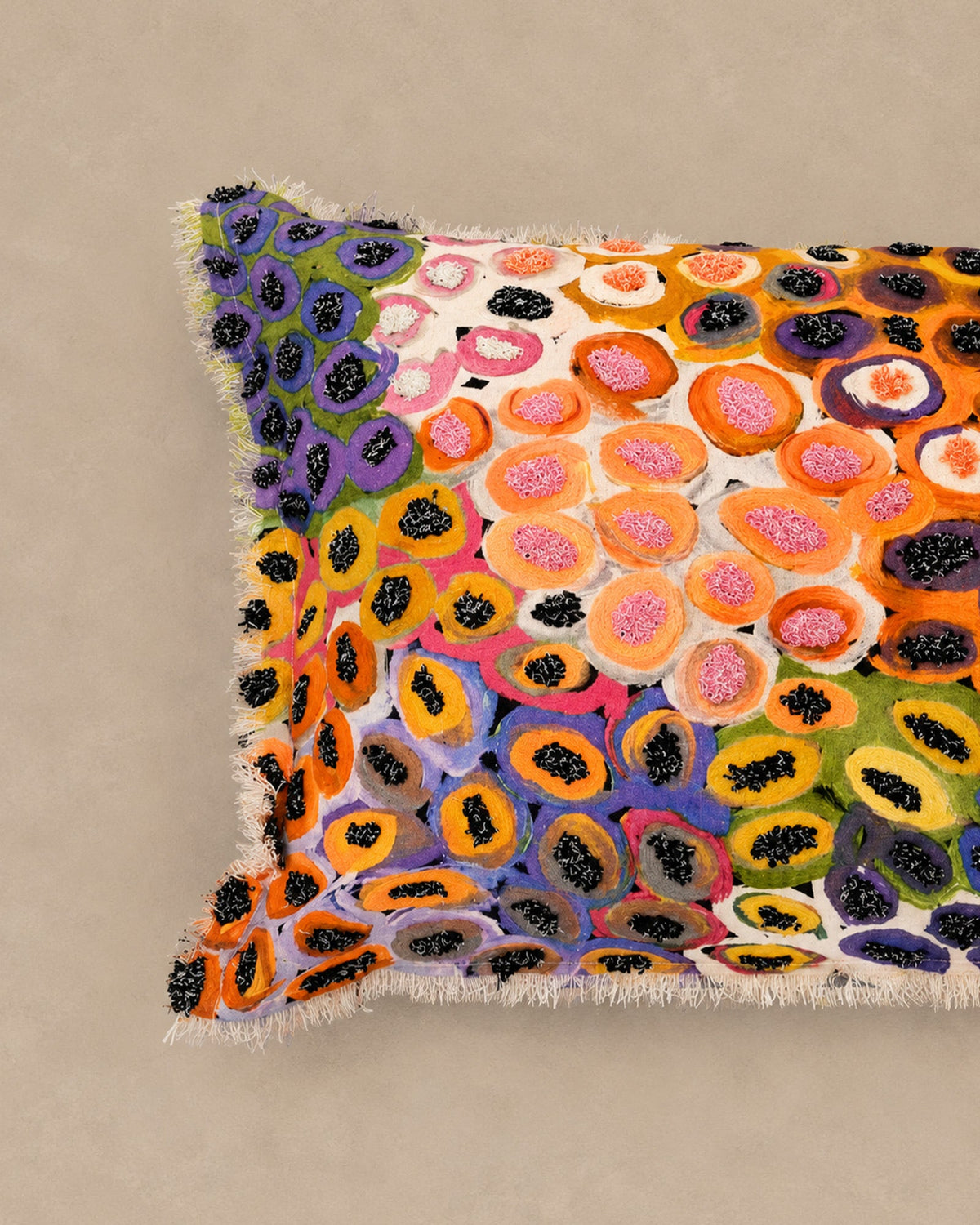 Coussin Multicolore Coton Design Abstrait 40x60 cm Rectangle - | Maison Baan