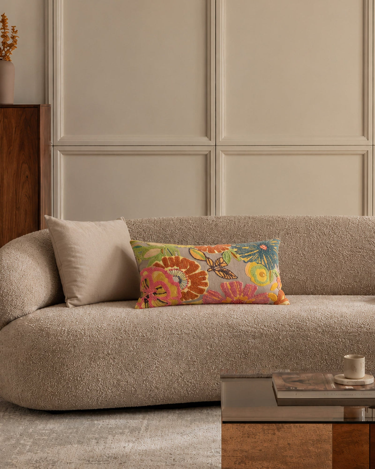 Coussin Rectangle Coton Multicolore 40x60 cm - | Maison Baan