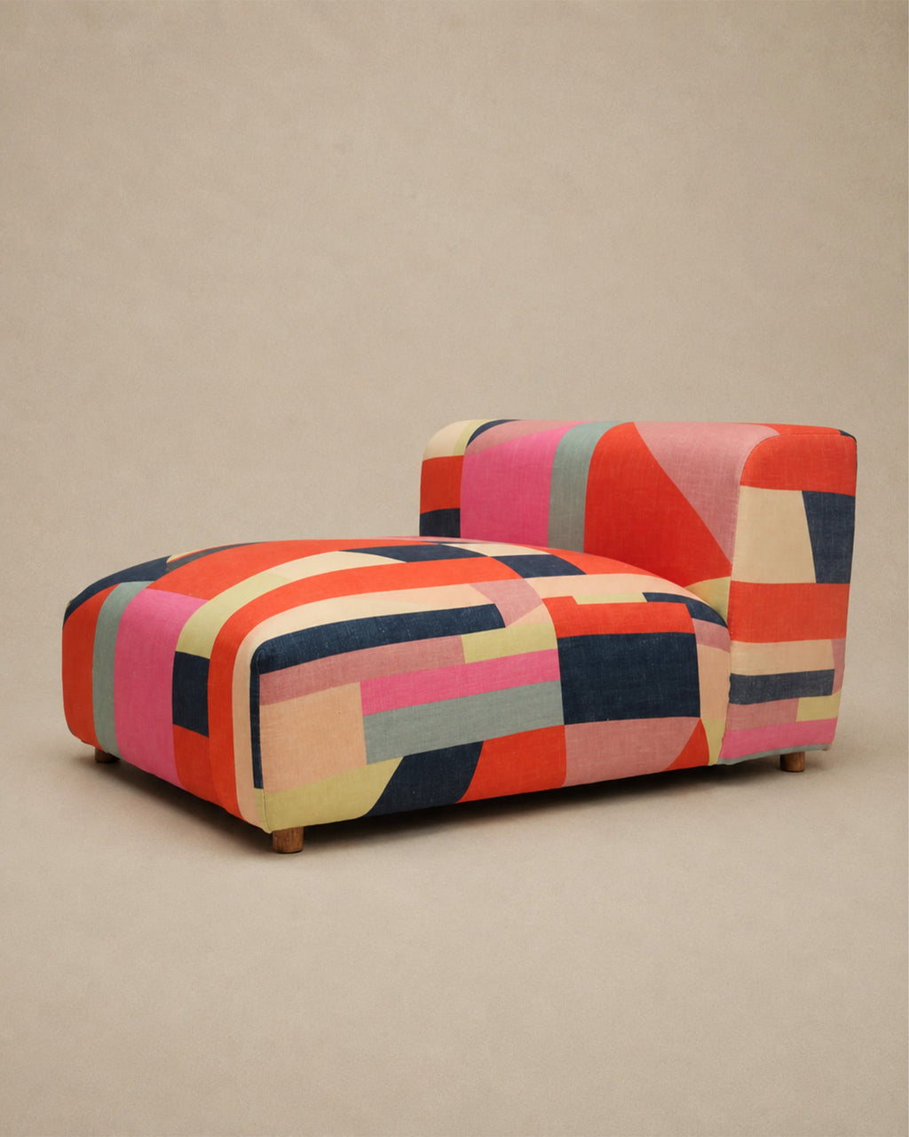 Fauteuil Lounge Multicolore Géométrique en Coton - | Maison Baan