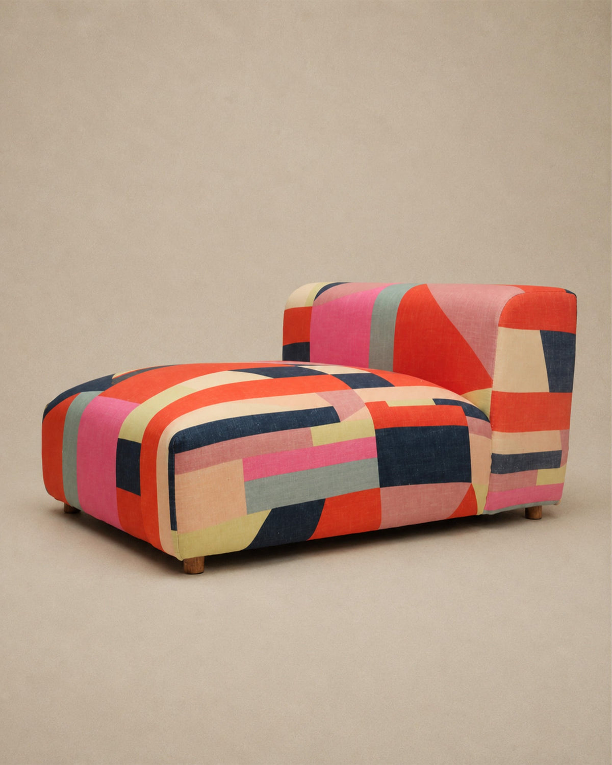Fauteuil Lounge Multicolore Géométrique en Coton - | Maison Baan