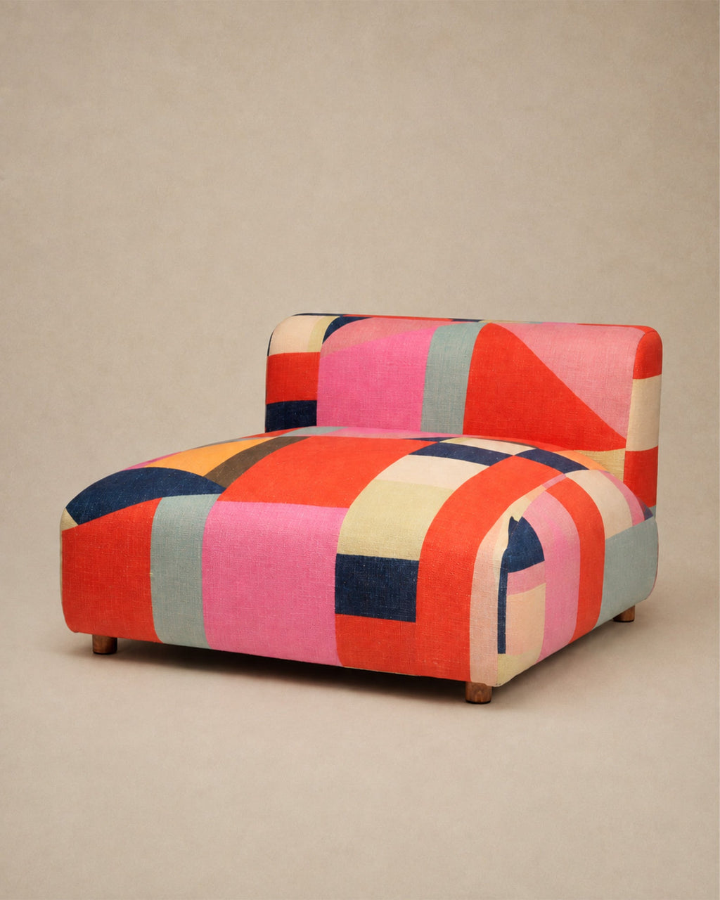 Fauteuil Lounge Multicolore Géométrique en Coton - | Maison Baan