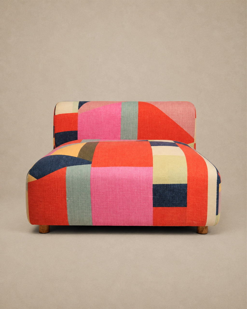 Fauteuil Lounge Multicolore Géométrique en Coton - | Maison Baan