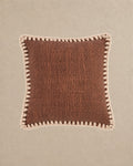 Housse de coussin en coton marron et blanc – 50 × 50 cm - | Maison Baan