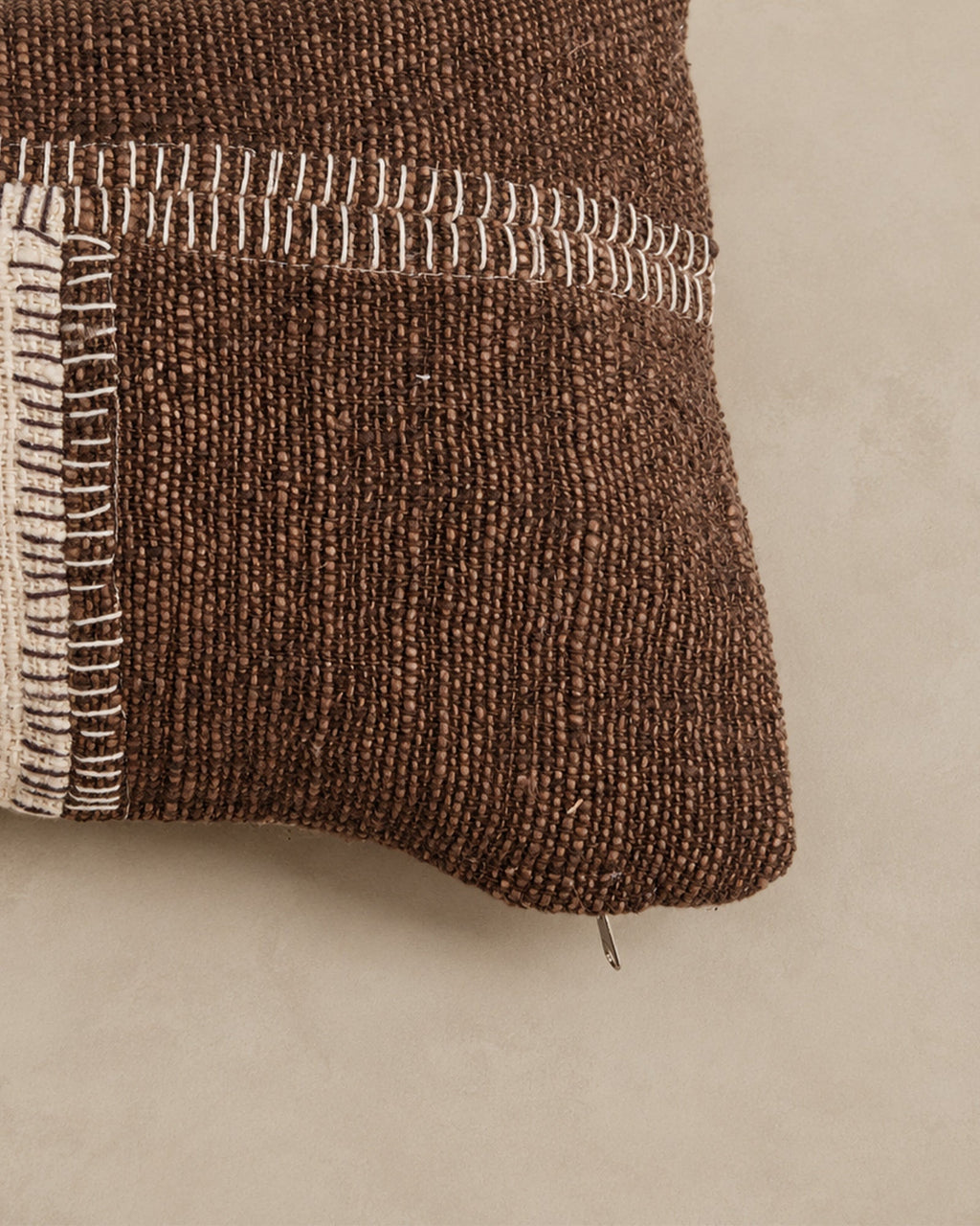 Housse de Coussin Patchwork Marron Naturel - | Maison Baan