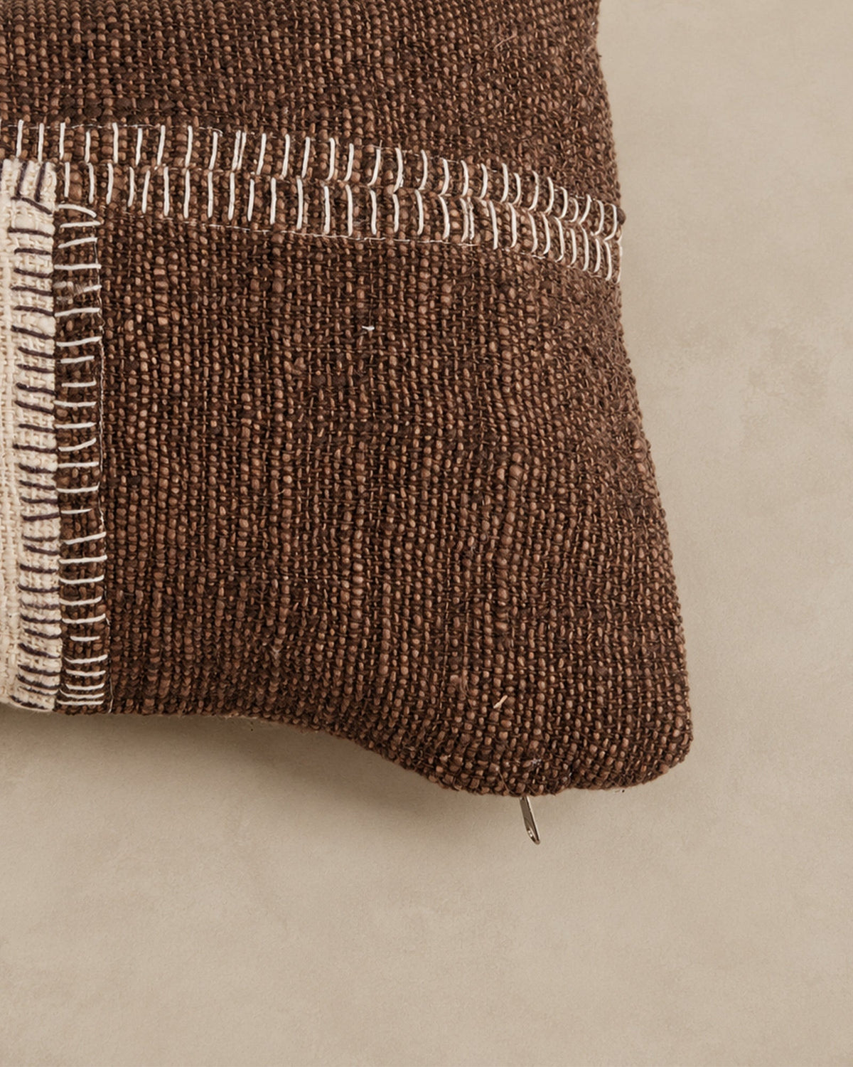 Housse de Coussin Patchwork Marron Naturel - | Maison Baan