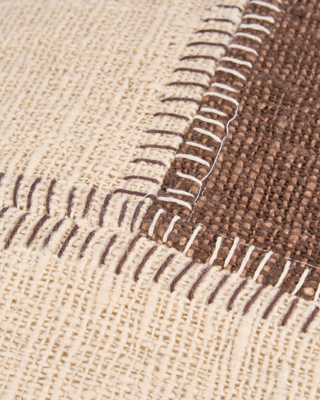 Housse de Coussin Patchwork Marron Naturel - | Maison Baan