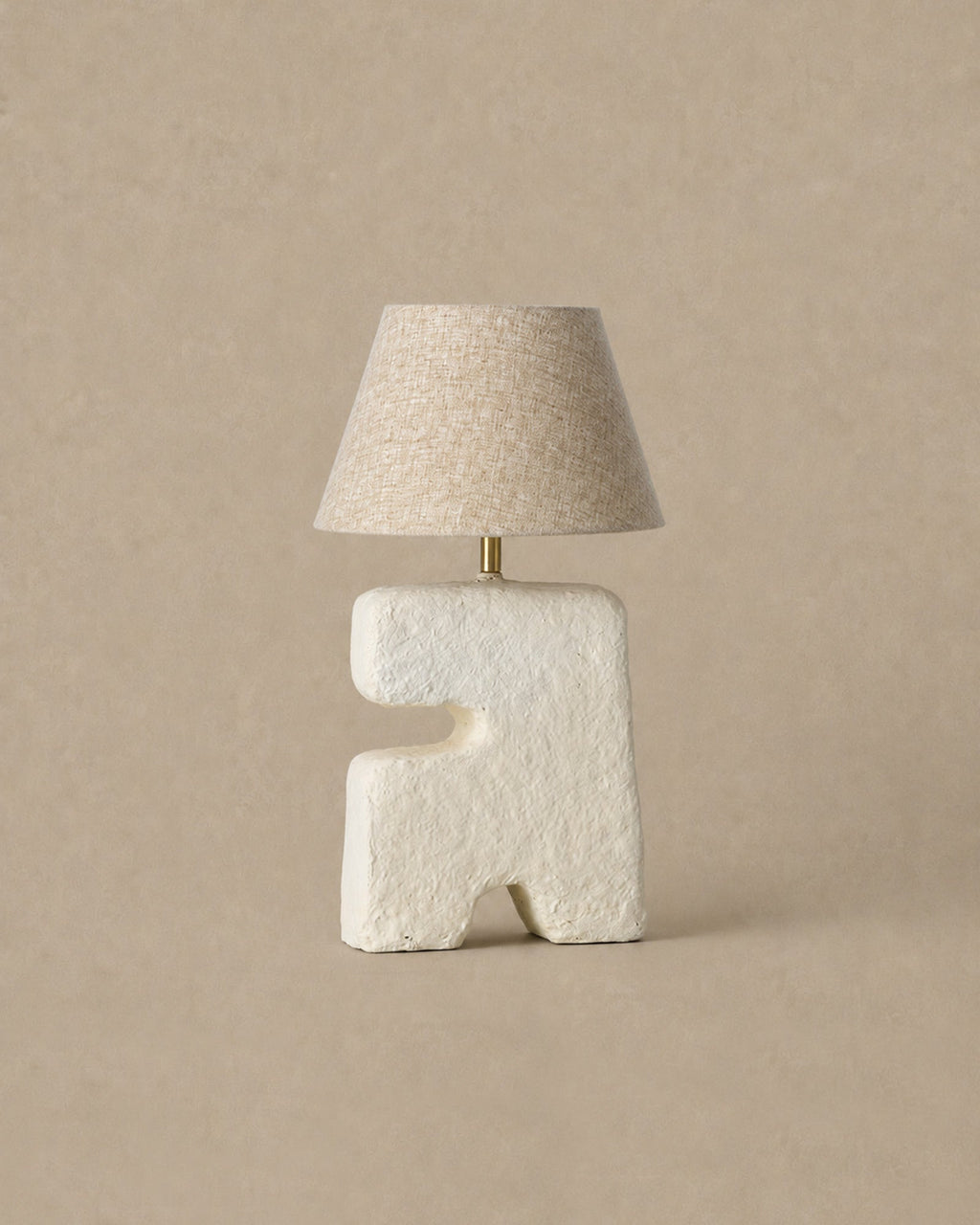 Lampe de table blanche géométrique artisanal unique - | Maison Baan