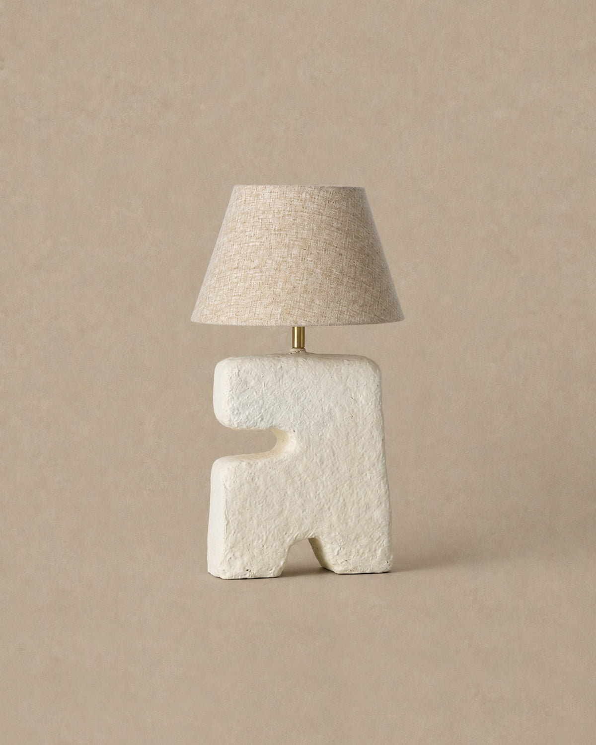 Lampe de table blanche géométrique artisanal unique - | Maison Baan
