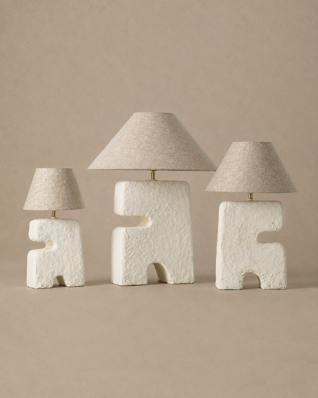 Lampe de table blanche géométrique artisanal unique - | Maison Baan