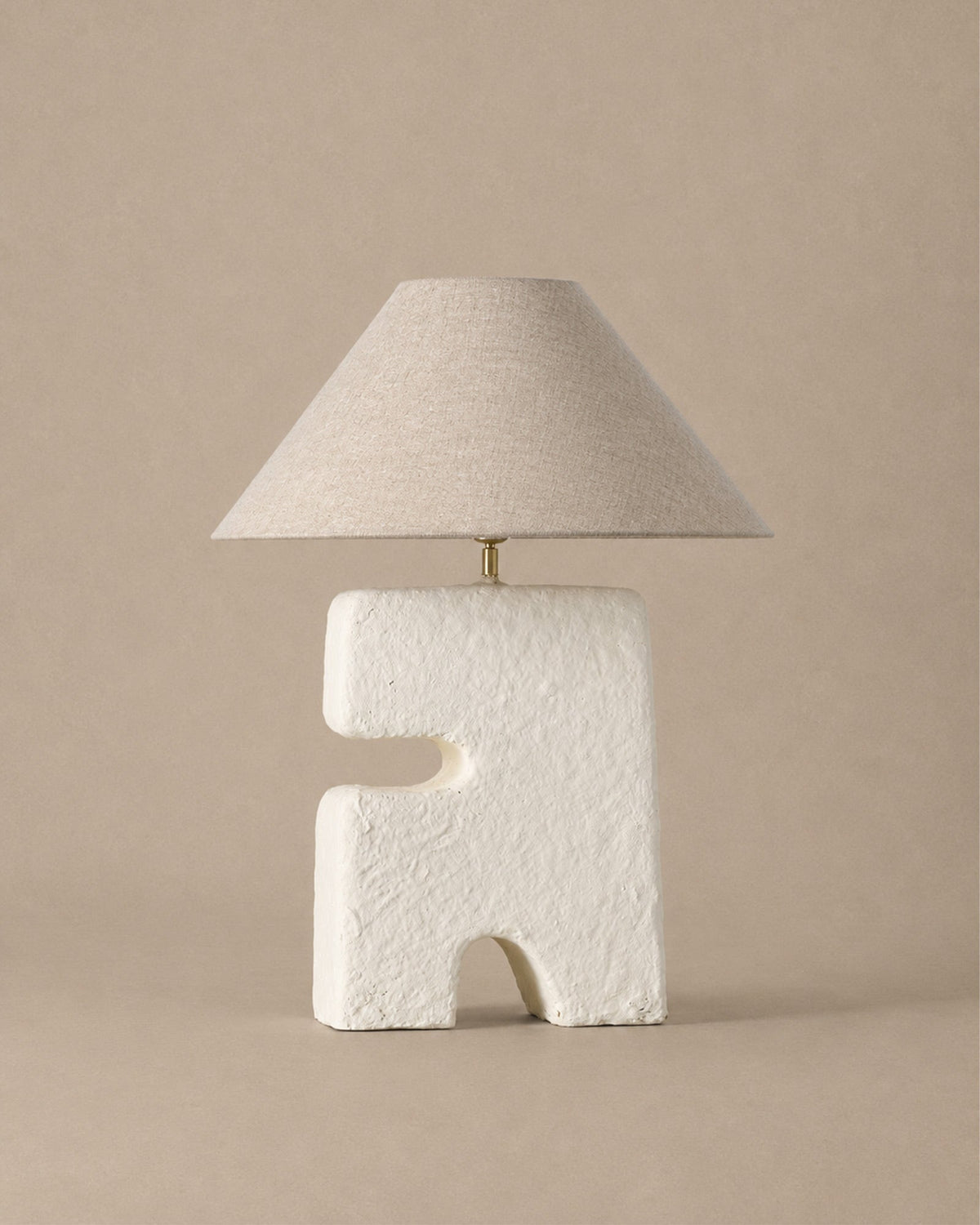 Lampe de table blanche géométrique artisanal unique - | Maison Baan