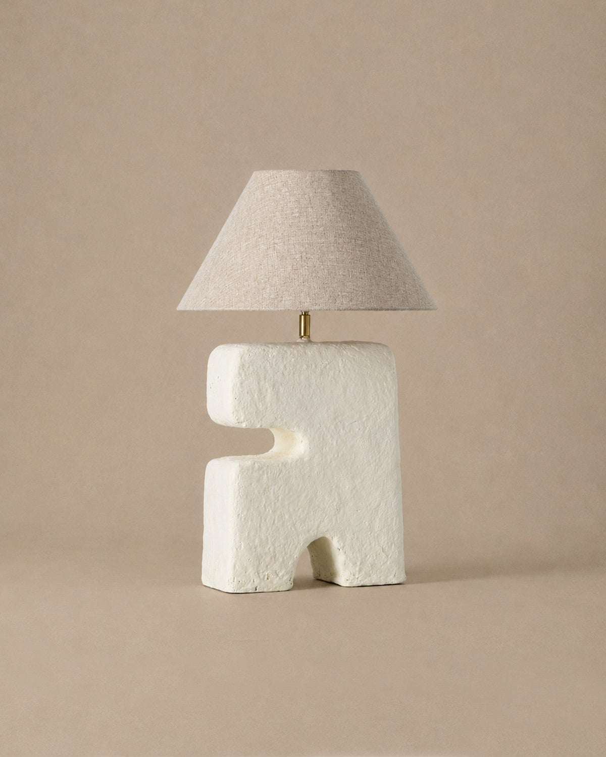Lampe de table blanche géométrique artisanal unique - | Maison Baan