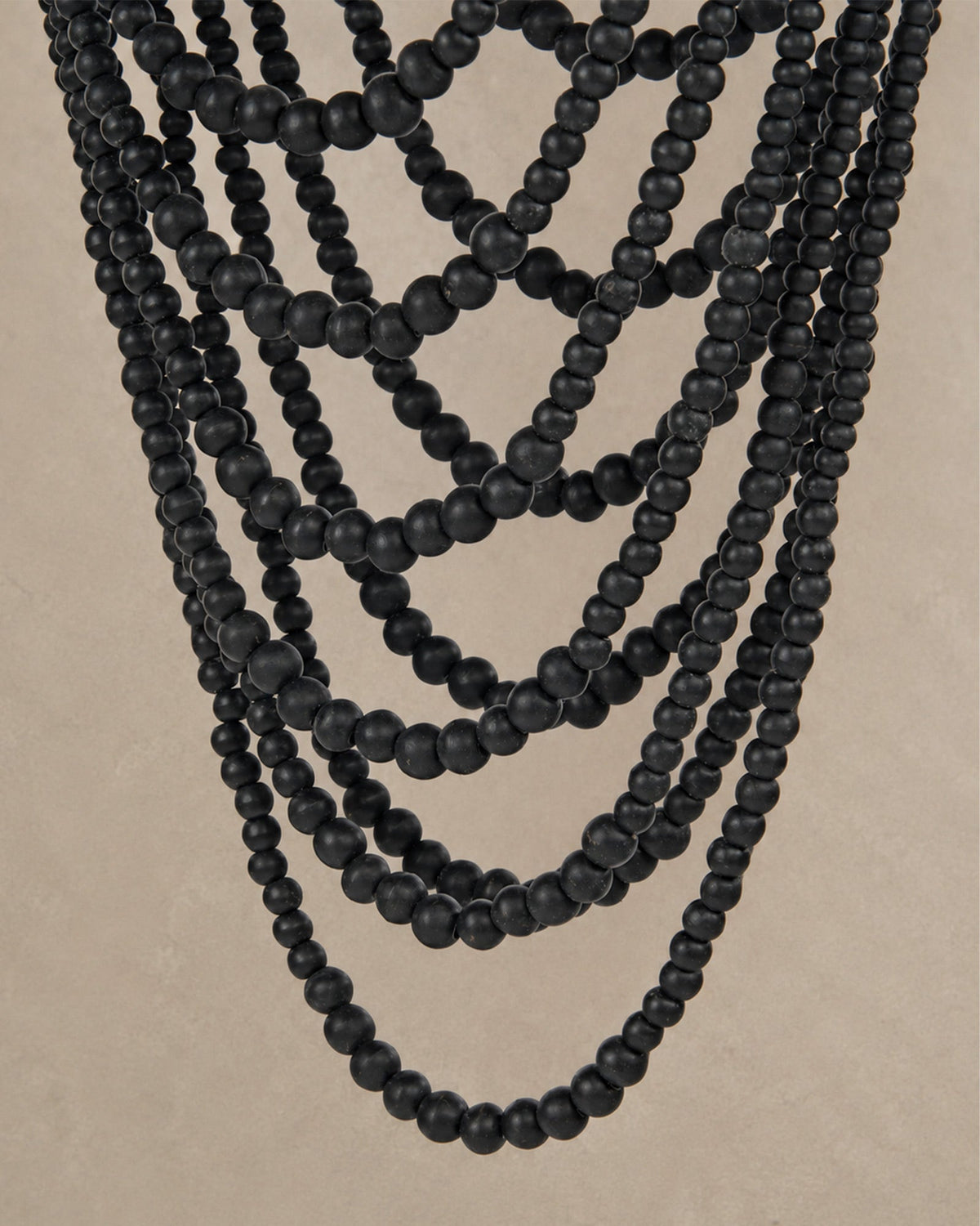 Lustre en Perles de Bois Naturel | Suspension Bohème - | Maison Baan