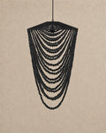 Lustre en Perles de Bois Naturel | Suspension Bohème - | Maison Baan