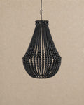 Lustre noir en perle de bois | Suspension Design - | Maison Baan