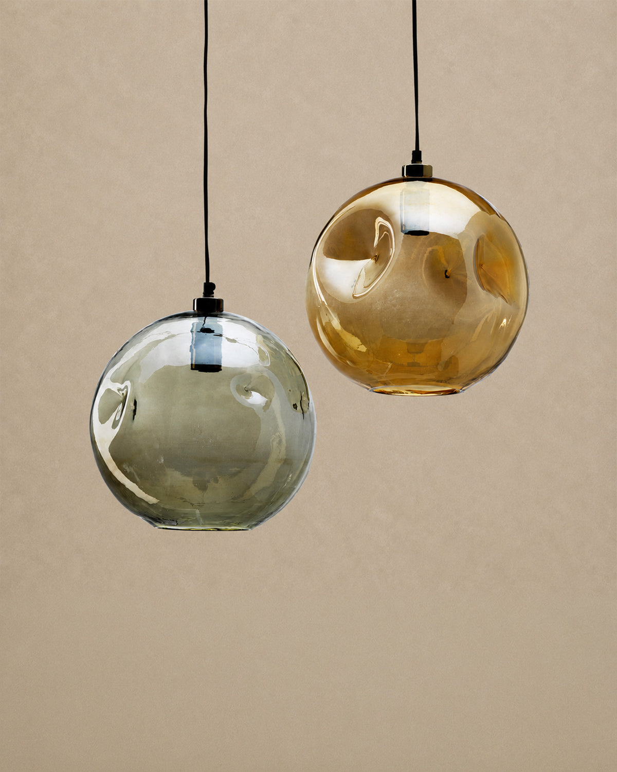 Suspension ronde en verre recyclé Bubbella