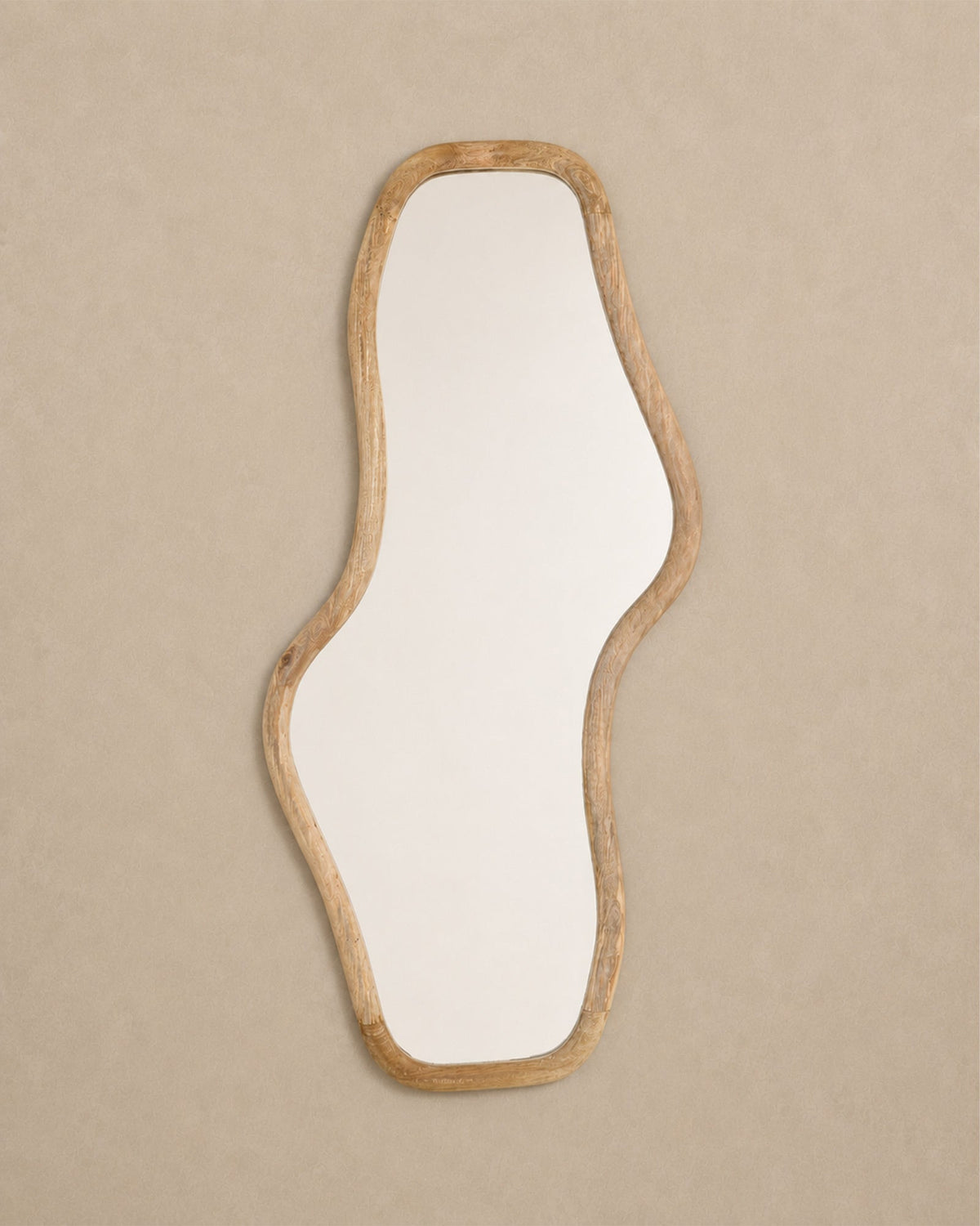 Miroir Asymétrique Naturel en Bois de Manguier 90x170 cm - | Maison Baan