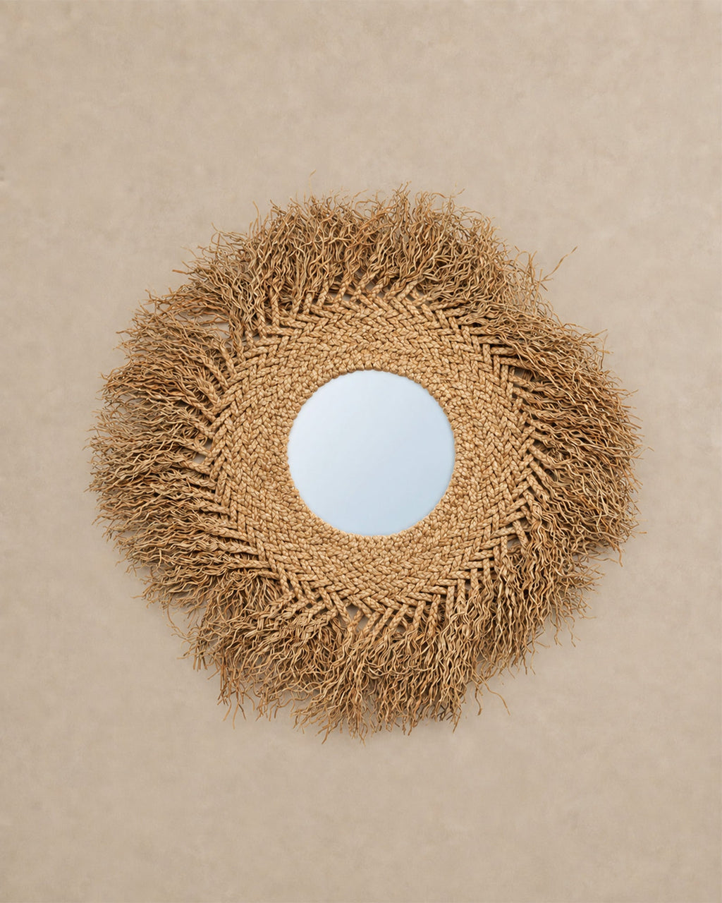 Miroir mural rond à franges - | Maison Baan