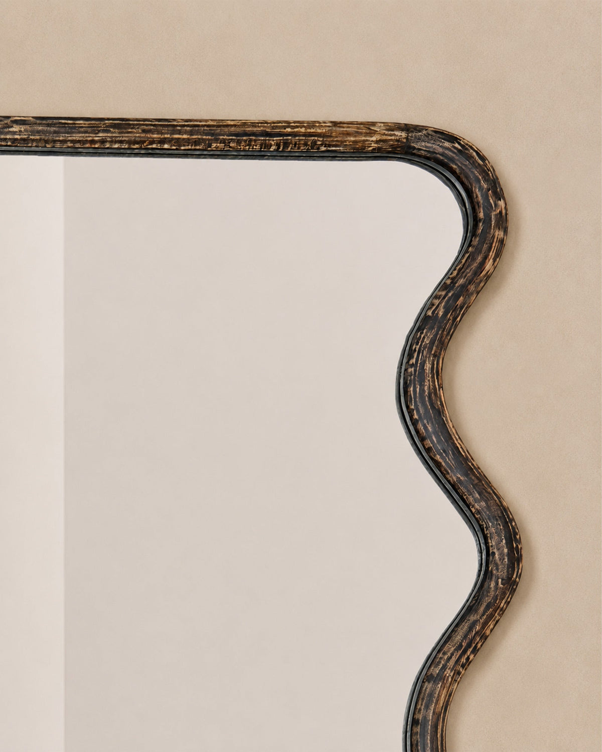 Miroir ondulé brun en bois fait main 90x180 cm - | Maison Baan
