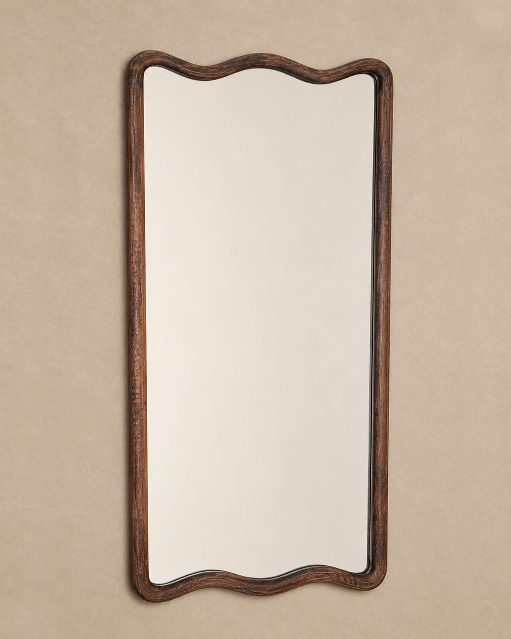 Miroir Pleine Longueur Ondulé Marron en Bois 80x180 cm - | Maison Baan