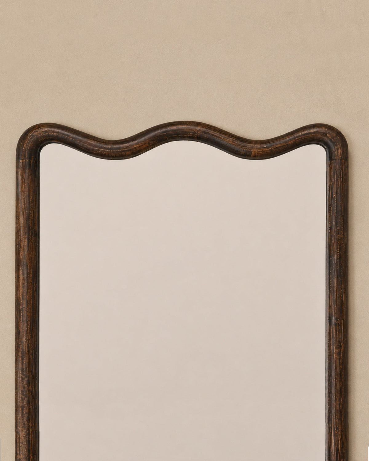 Miroir Pleine Longueur Ondulé Marron en Bois 80x180 cm - | Maison Baan