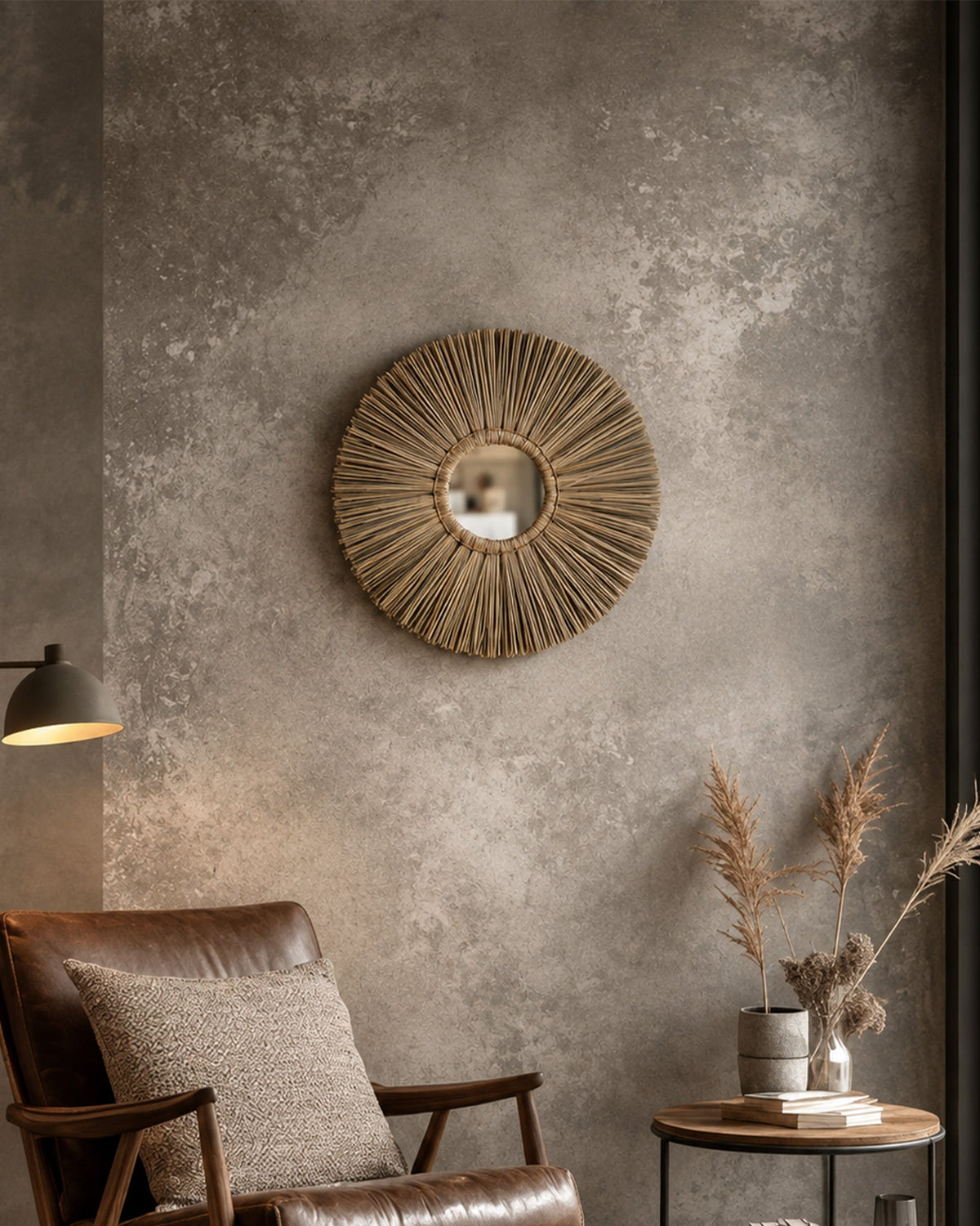 Miroir rond mural naturel - | Maison Baan