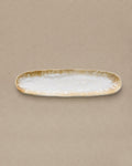Plateau Oval Blanc Miel en Céramique - | Maison Baan