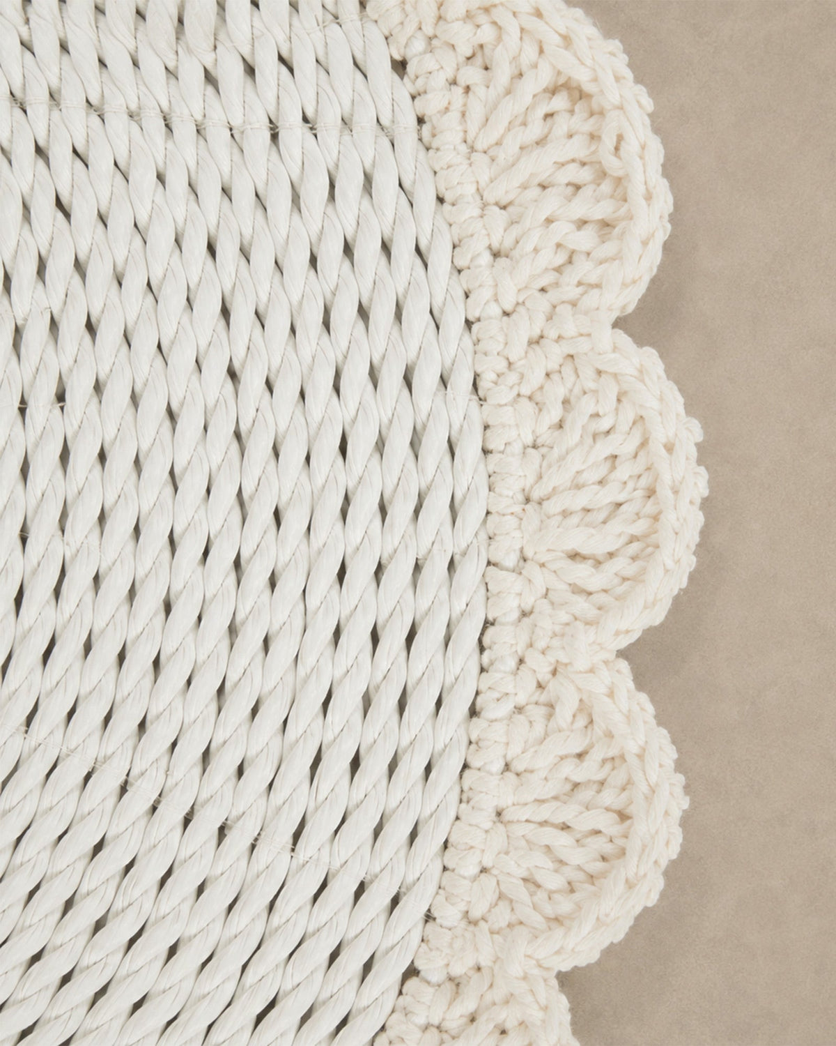 Set de Table Rond Blanc Macramé - | Maison Baan