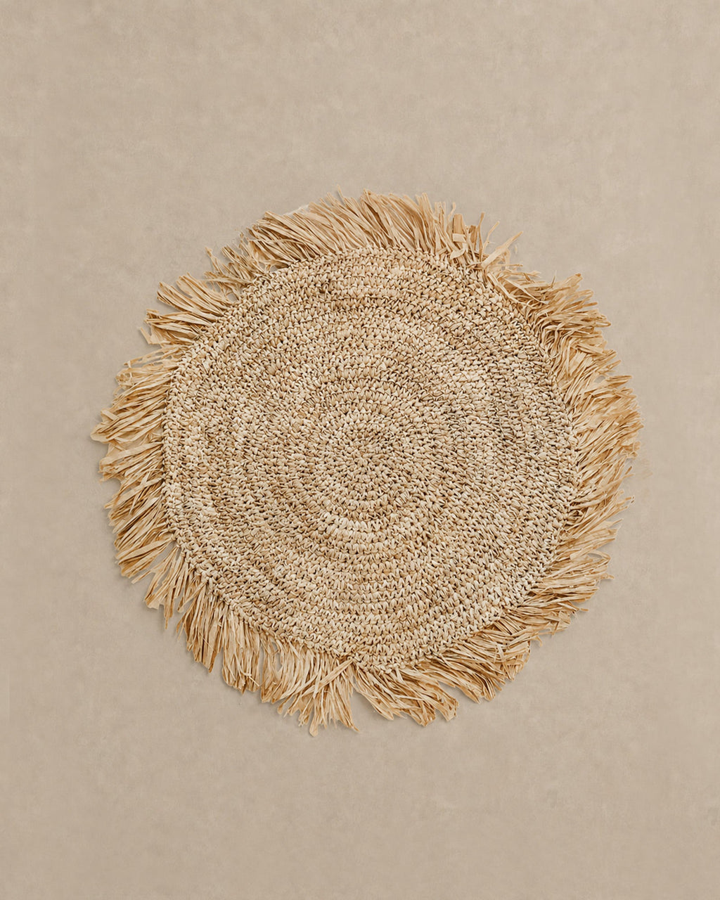Set de Table Rond en Raphia Naturel - | Maison Baan