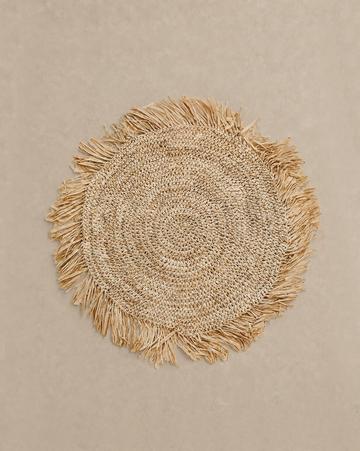 Set de Table Rond en Raphia Naturel - | Maison Baan