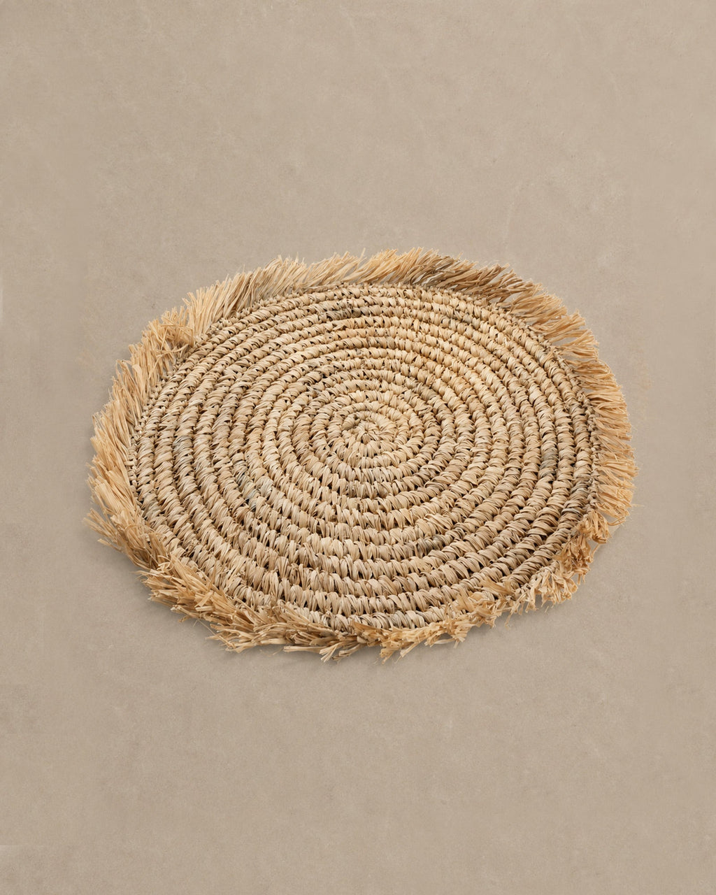 Set de Table Rond en Raphia Naturel - | Maison Baan