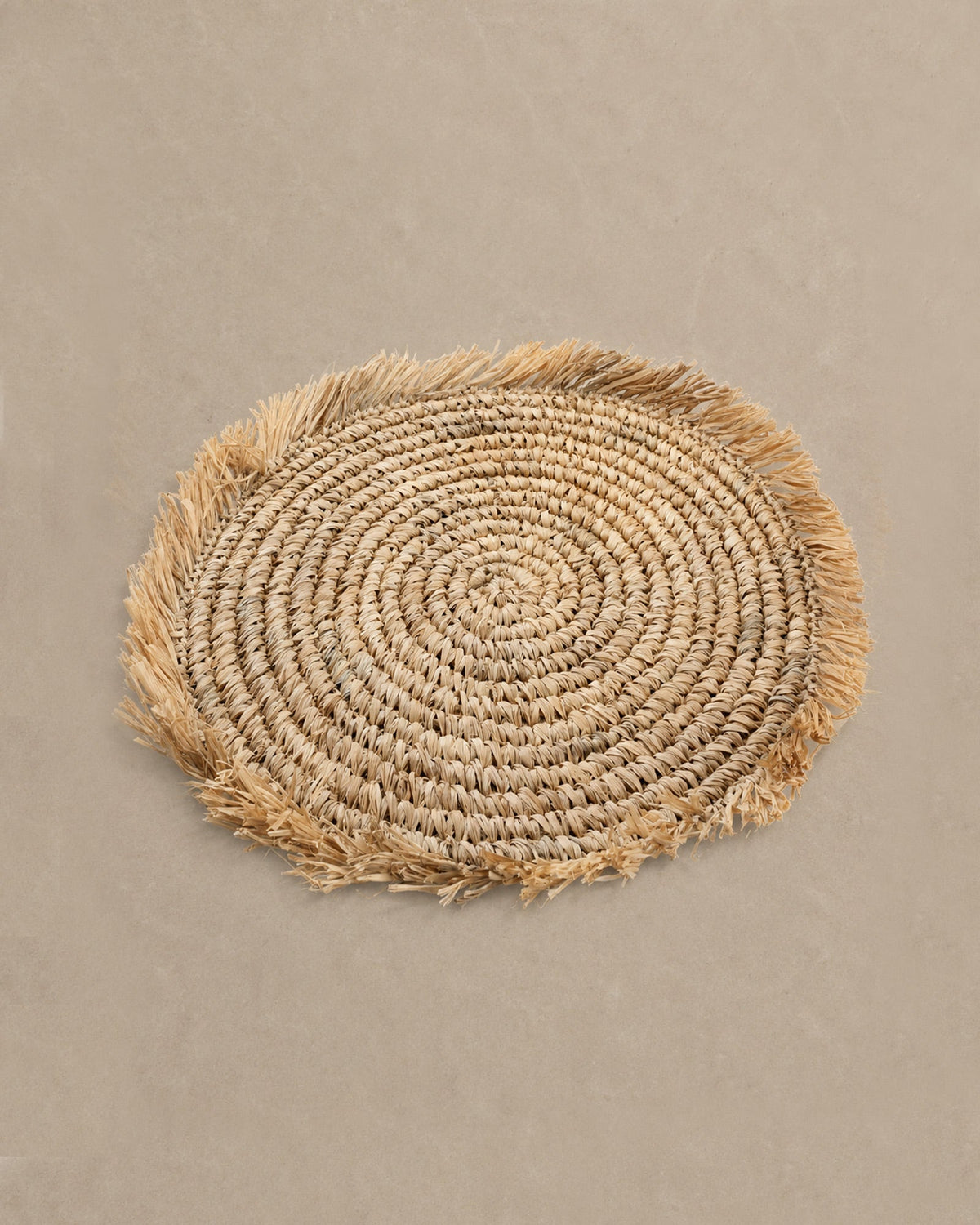 Set de Table Rond en Raphia Naturel - | Maison Baan