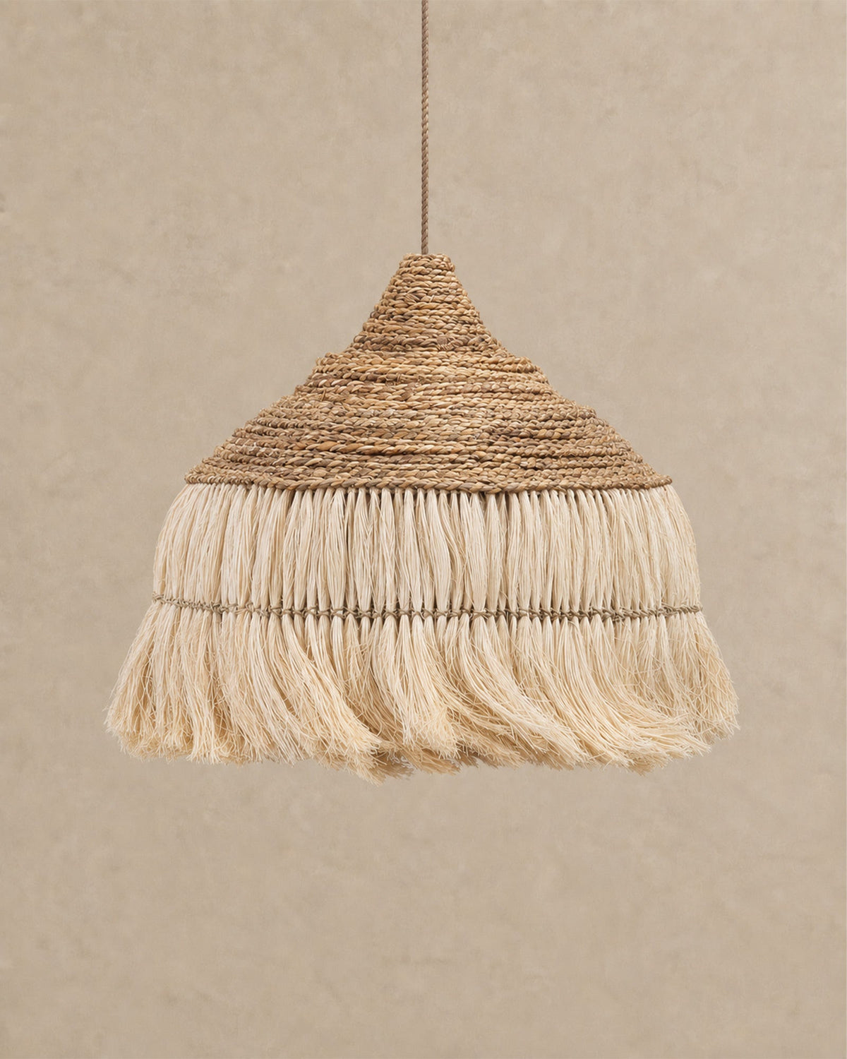 Suspension en abaca naturel - | Maison Baan