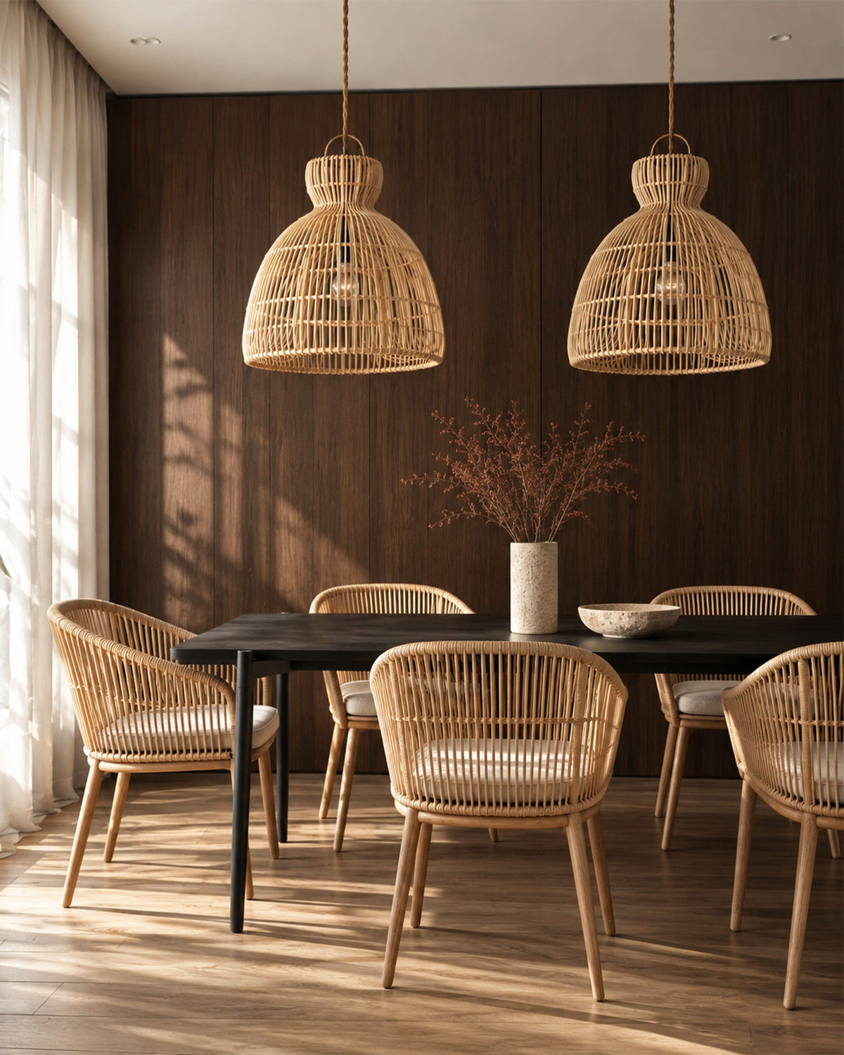 Suspension Matcha en rotin naturel - | Maison Baan
