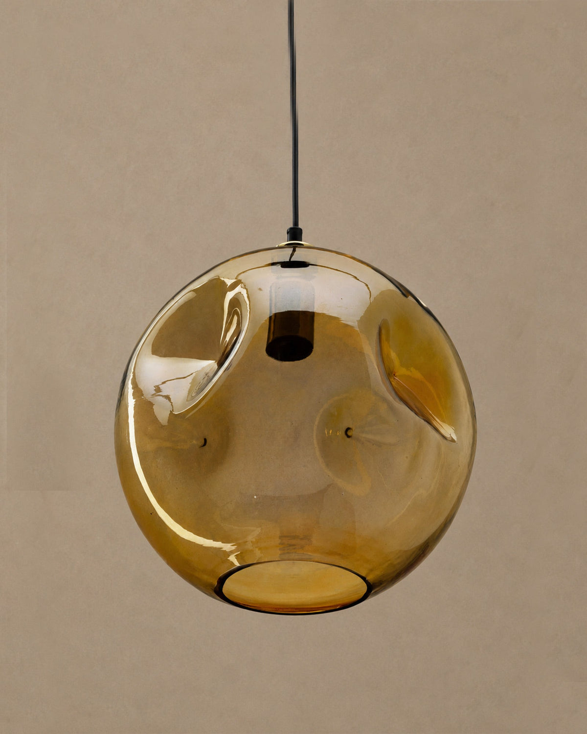 Suspension ronde en verre recyclé Bubbella - | Maison Baan