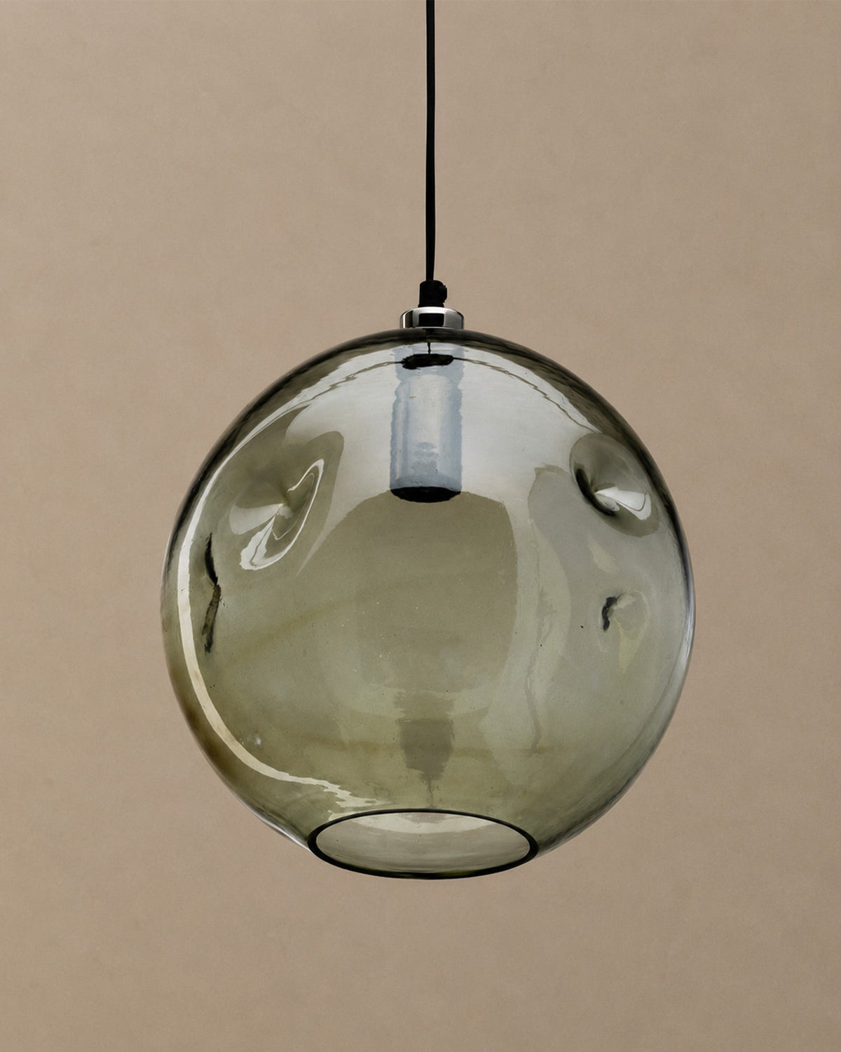 Suspension ronde en verre recyclé Bubbella - | Maison Baan